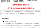 清徐明日停牌！又一A股，筹划控制权变更